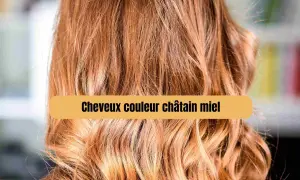 Cheveux châtain miel, une transition réussie pour passer de blonde à chatain.