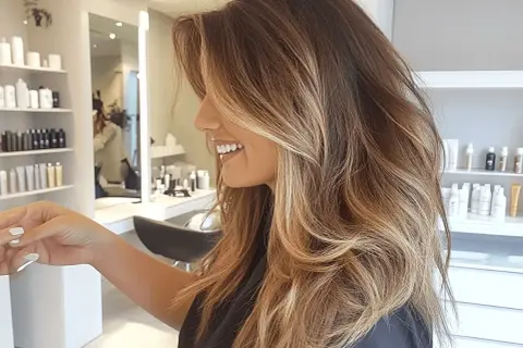 Chevelure avec balayage trop clair. Que faire ? Cette femme cherche une solution pour corriger sa coloration.