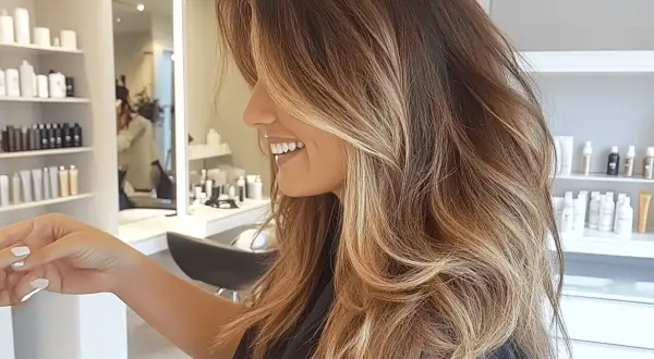 Chevelure avec balayage trop clair. Que faire ? Cette femme cherche une solution pour corriger sa coloration.