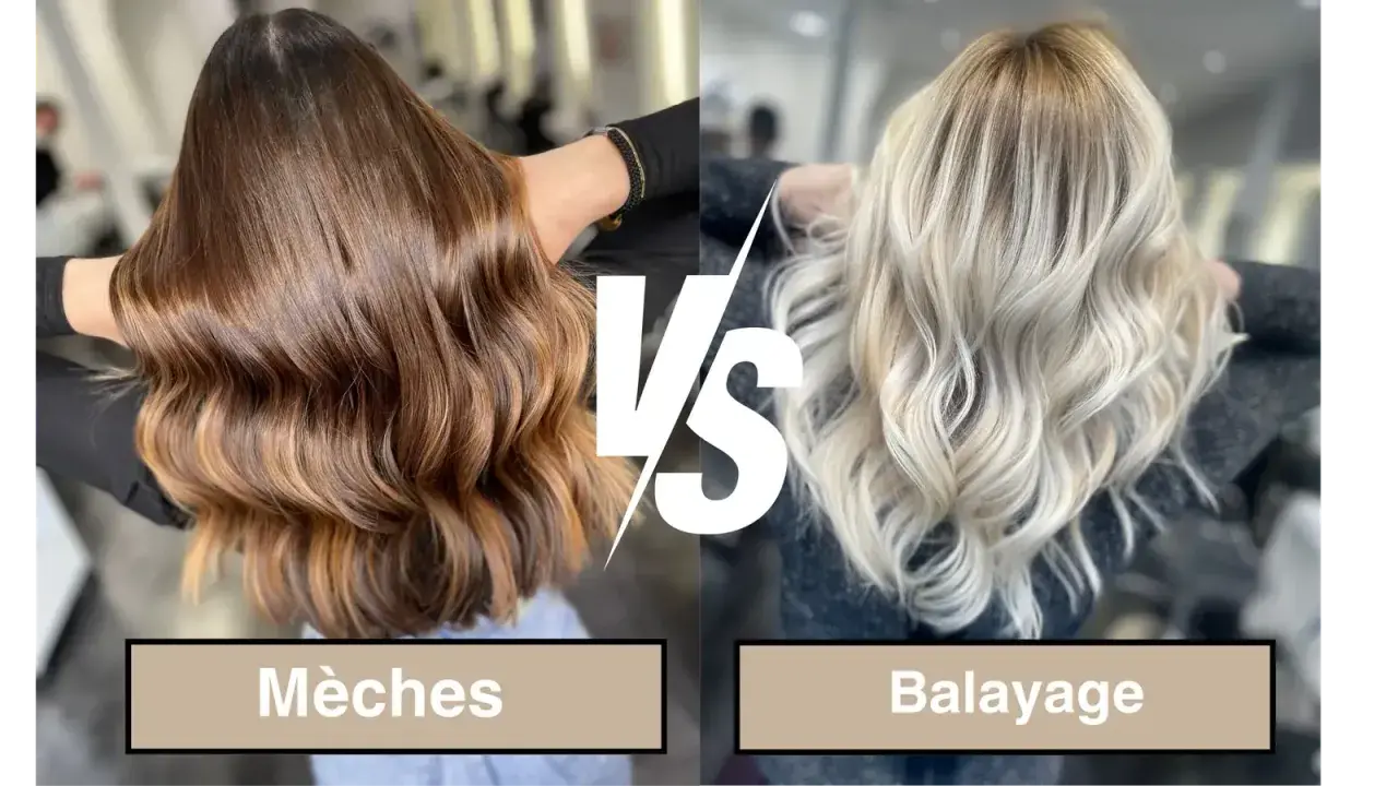 Chevelure brune avec des reflets subtils, versus chevelure blonde éclatante. Choisir entre faire des mèches ou un balayage pour illuminer votre style.