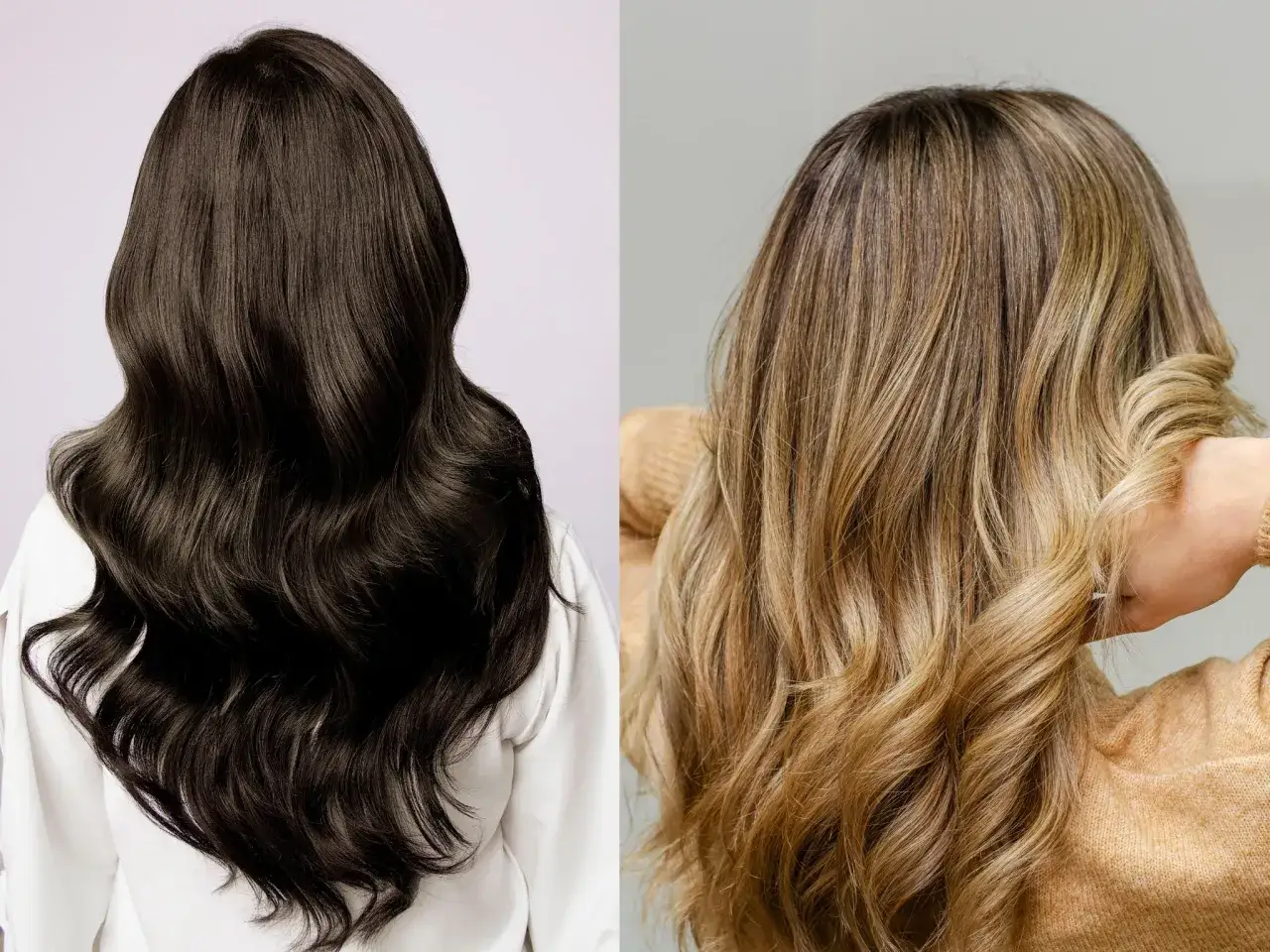 Chevelure brune et blonde, ondul&eacute;es. La pousse cheveux par mois varie selon les individus.
