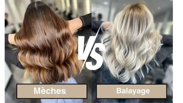 Chevelure brune avec des reflets subtils, versus chevelure blonde éclatante. Choisir entre faire des mèches ou un balayage pour illuminer votre style.